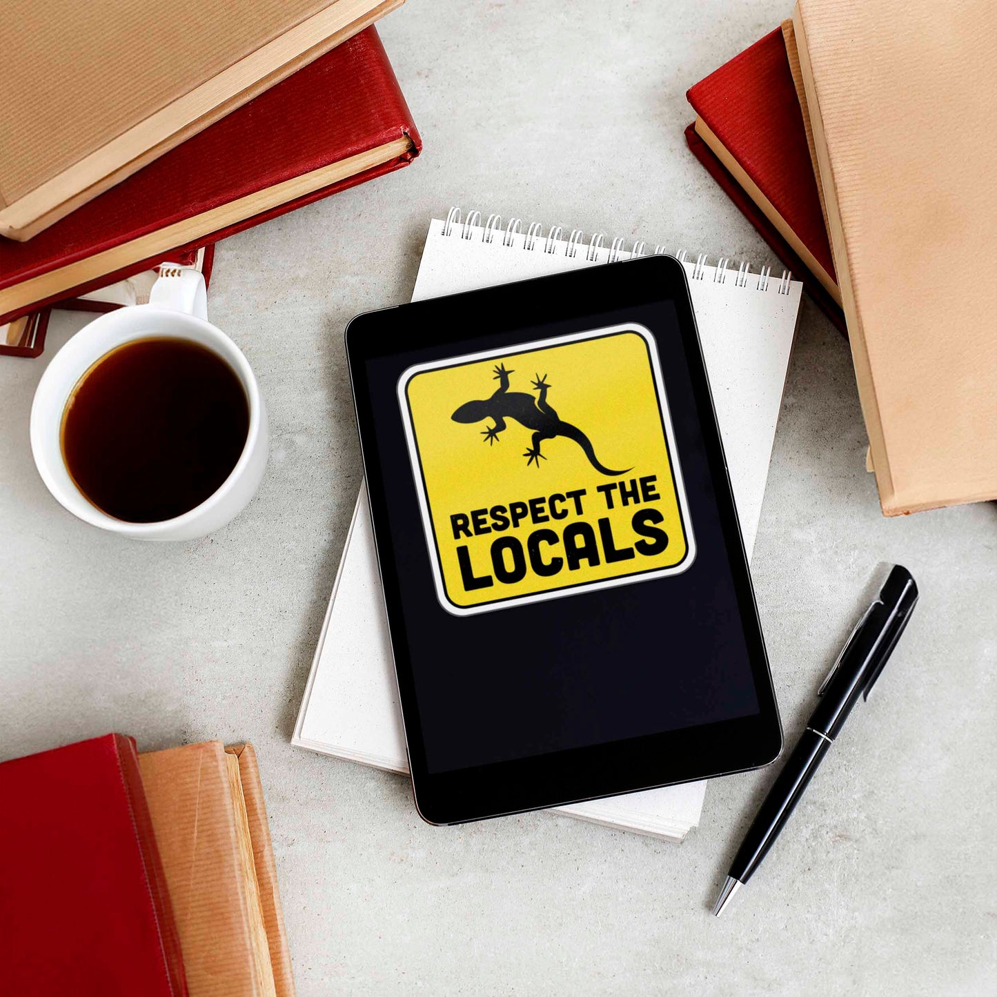 Respect the Locals Salamander Sticker - Funny Animal Decal
