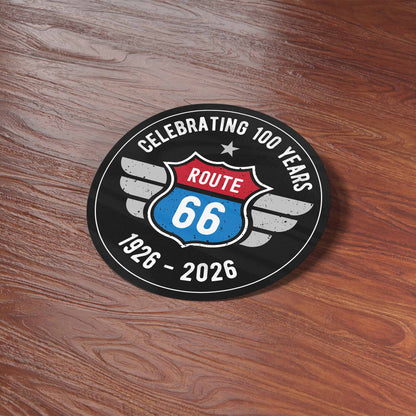100th Anniversary Route 66 Sticker - Black Circle