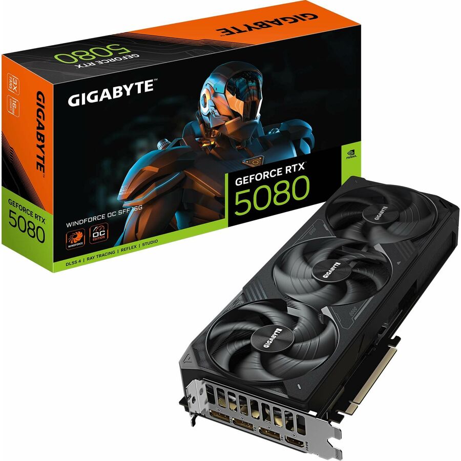 GIGABYTE GeForce RTX 5080 WINDFORCE OC 16GB GDDR7 Graphics Card