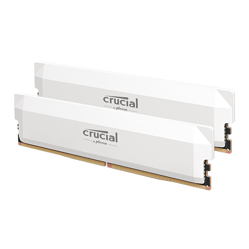 Crucial Pro 64GB (2x32GB) DDR5-6000 Desktop Memory Kit CL40 Dual Channel - White | CP2K32G60C40U5W - Micro Center