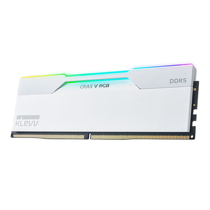 KLEVV CRAS V RGB 32GB (2x16GB) DDR5-6000 PC5-48000 CL30 Dual Channel Desktop Memory Kit 5AGU880-60A300J Brilliant White