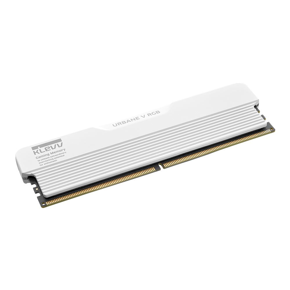KLEVV URBANE V RGB 32GB (2x16GB) DDR5-6000 CL28 Desktop Memory Kit 5AGUA80-60B280M - Brilliant White