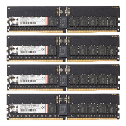G.Skill G5P 128GB (4x32GB) DDR5-5600 PC5-44800 CL28 Quad Channel ECC Registered Memory Kit Intel XMP 3.0 Workstation RAM - Black