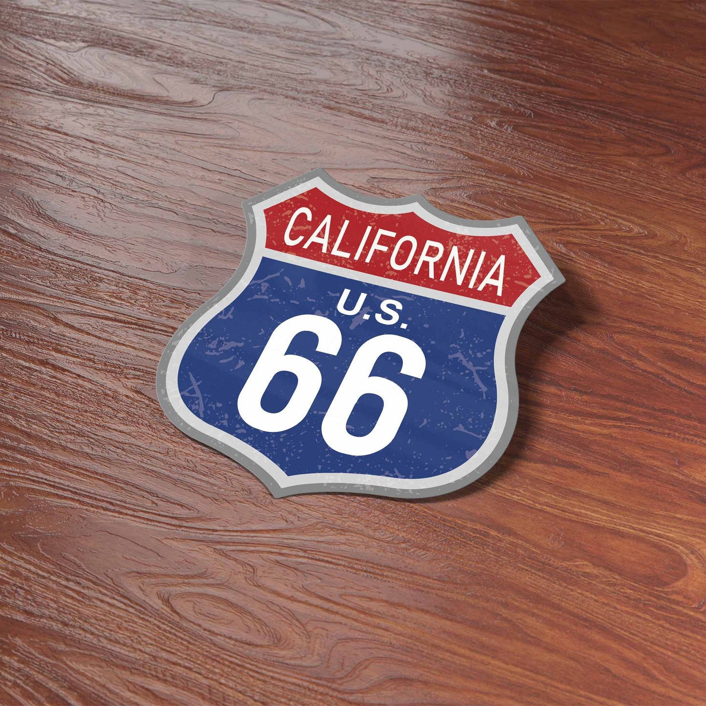 California Blue Route 66 Sticker - Cool CA Vintage Highway Sign Decal