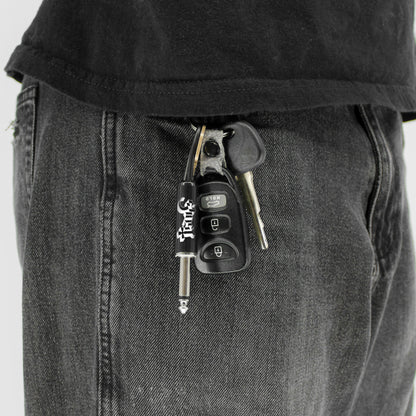 Ghost Logo Guitar Plug Keychain
