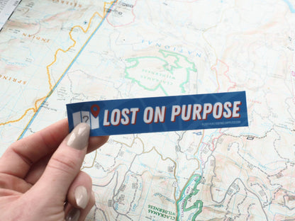 Lost on Purpose Sticker - Blue Rectangular