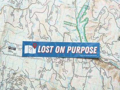Lost on Purpose Sticker - Blue Rectangular