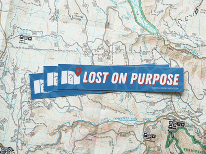 Lost on Purpose Sticker - Blue Rectangular