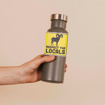 Respect the Locals Bighorn Sheep Sticker - Funny PNW Nature Decal
