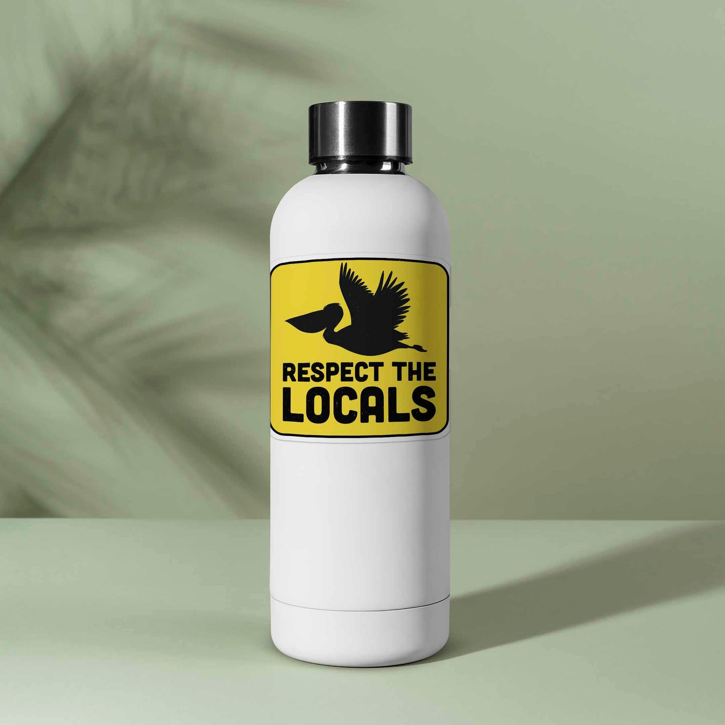 Respect the Locals Pelican Sticker - Funny Beach Bird Decal