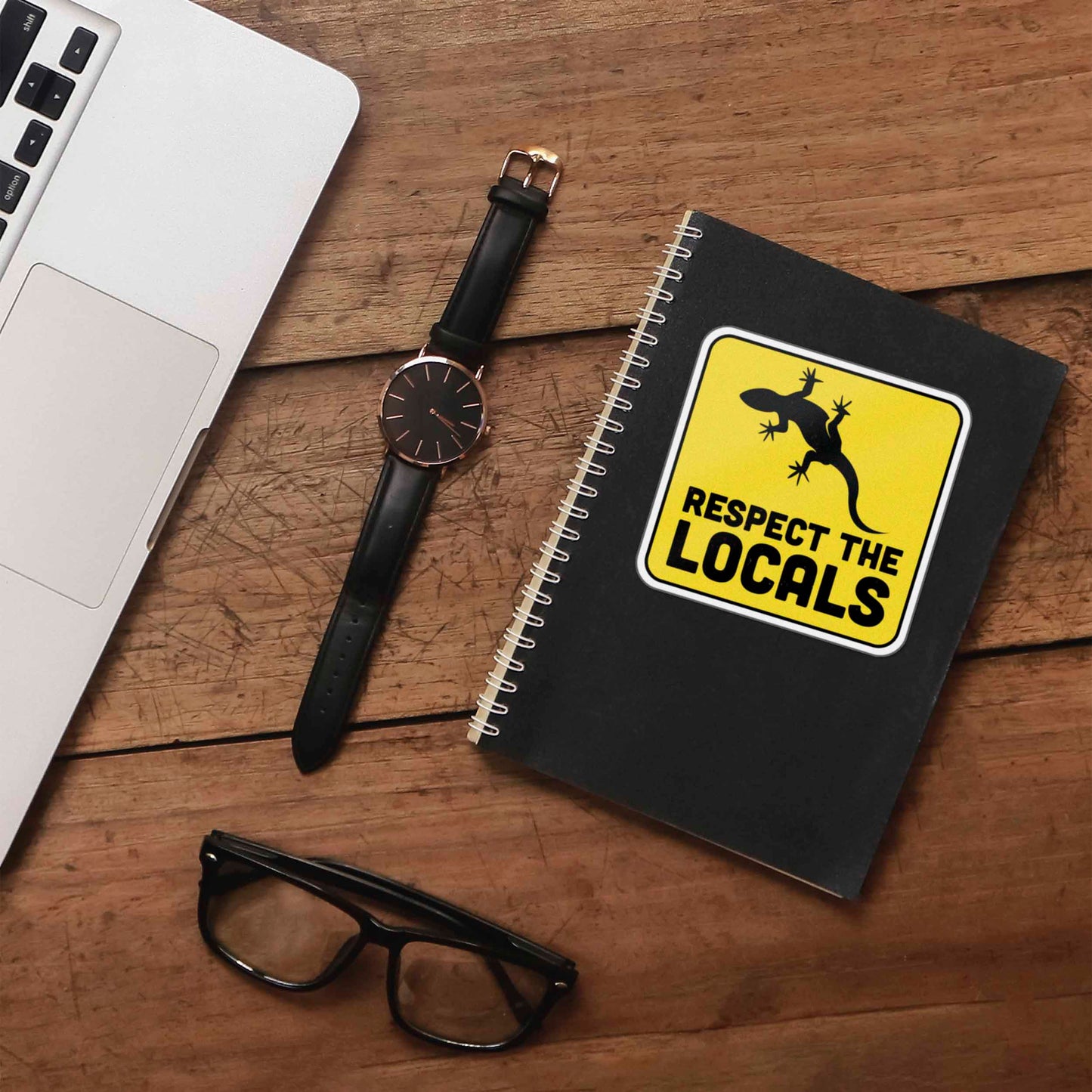 Respect the Locals Salamander Sticker - Funny Animal Decal