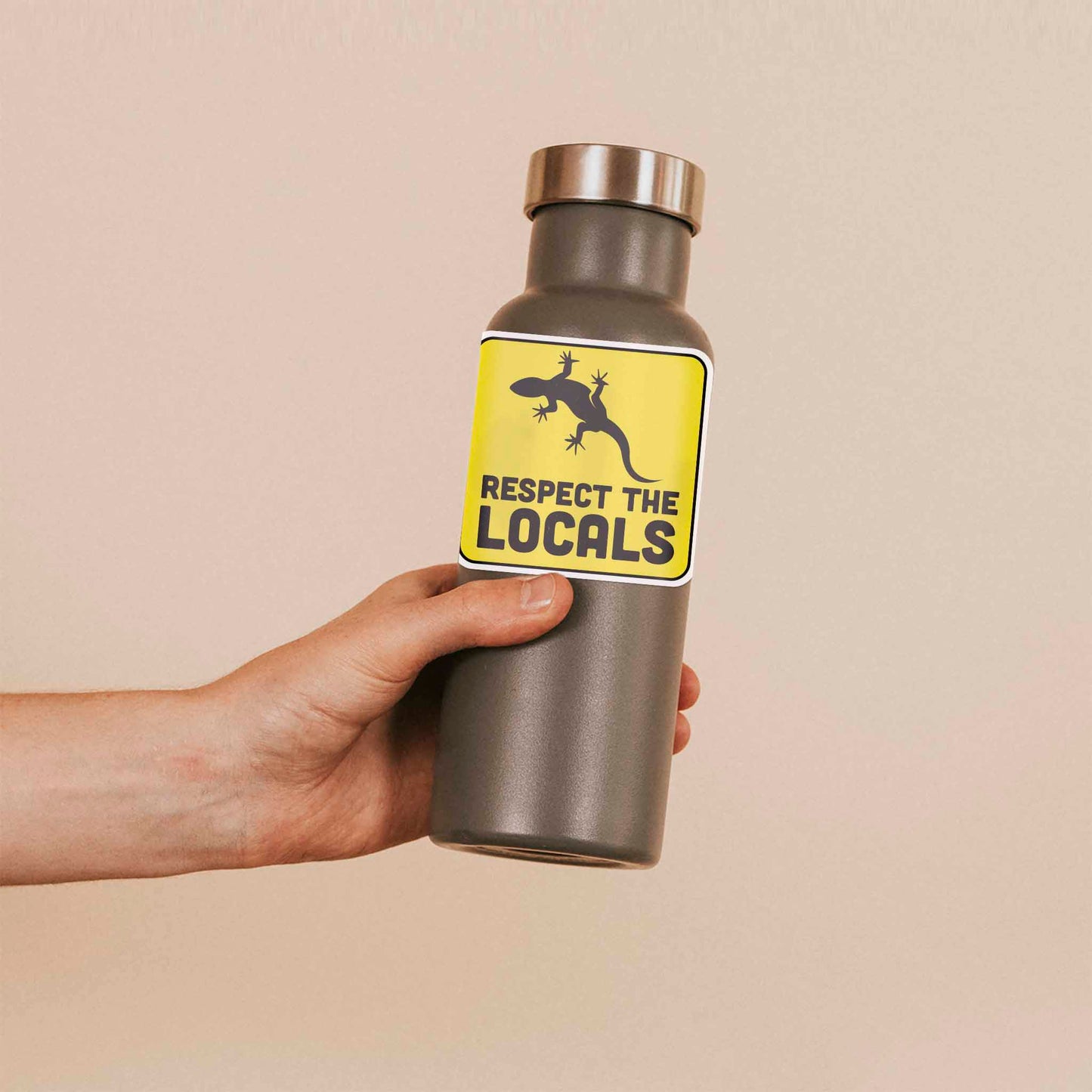 Respect the Locals Salamander Sticker - Funny Animal Decal