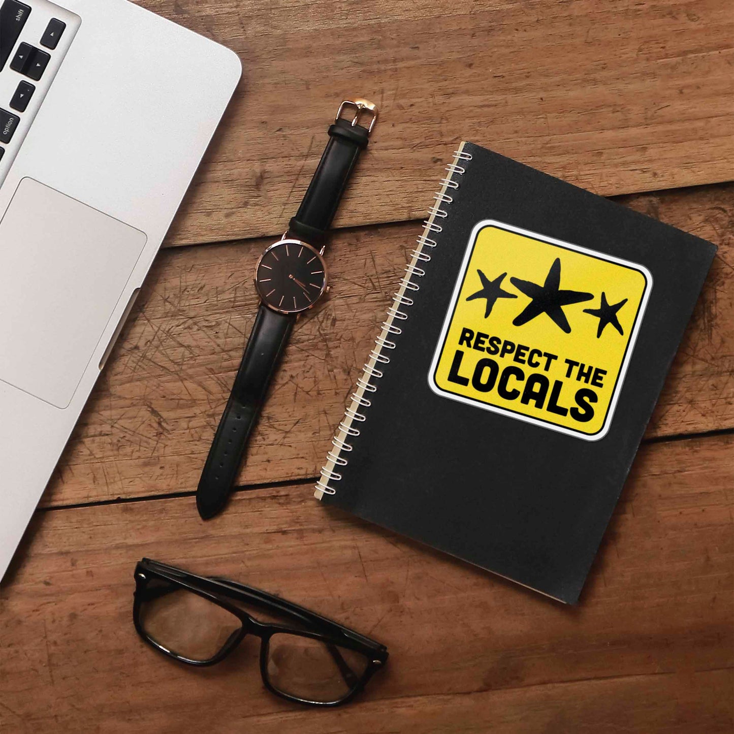 Respect the Locals Starfish Sticker - Funny Beach Decal