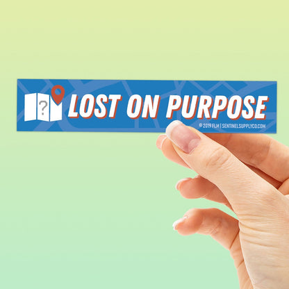 Lost on Purpose Sticker - Blue Rectangular