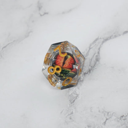 Xanathar's Eye |  7 Piece Moving Eye DnD Dice Set | Acrylic RPG Gaming Dice